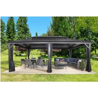 Sojag Pavillon Messina anthrazit Aluminium B/H/L: ca. 363x307x598 cm von Sojag