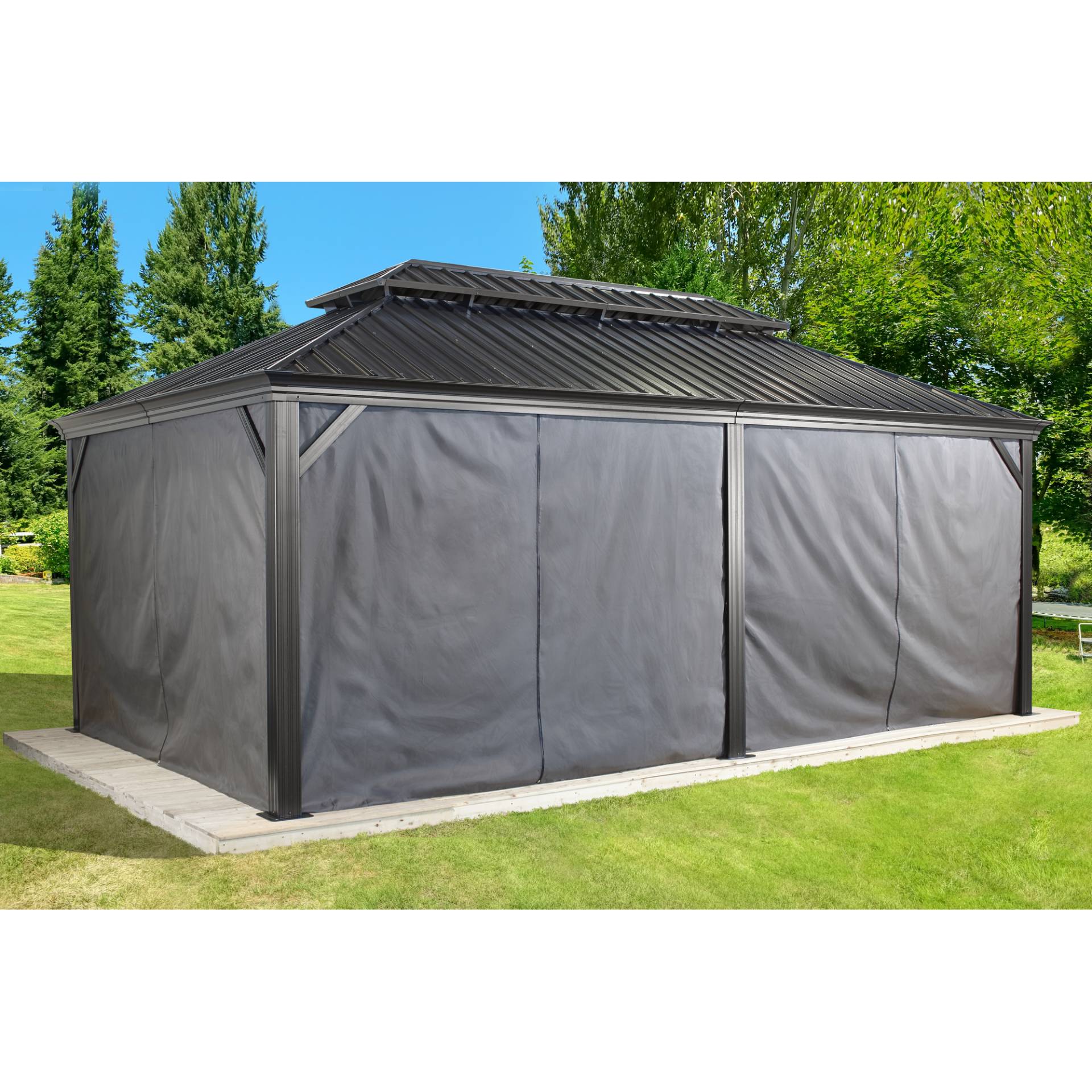 Sojag Vorhang-Set für Pavillon 'Messina 12 x 20' dunkelgrau von Sojag