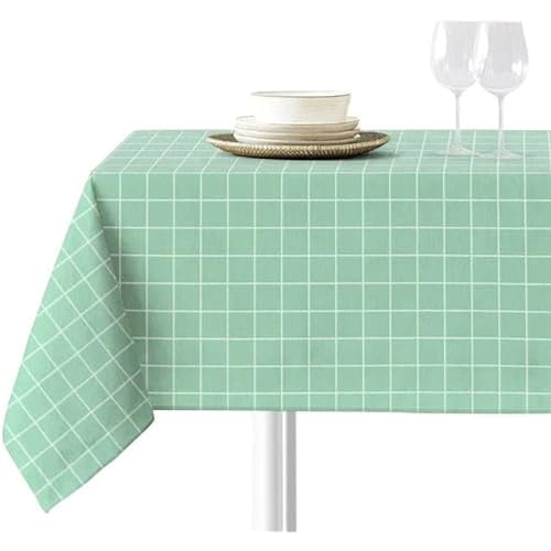 Sokios. Tischdecke Odin Mint. Hergestellt aus feinem Chenillegarn aus 100% Polyester, knitterfrei, farbecht und schrumpft Nicht. Tisch 90 x 290 cm (160 x 360 cm) von Sokios