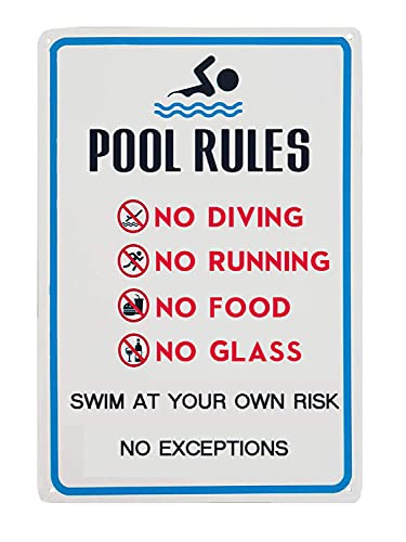 Sokomurg Metall-Blechschild im Retro-Stil, lustig, 40,6 x 30,5 cm, Aufschrift "Warning Pool Rules", für Bar, Pub, Club, Café, Zuhause, Restaurant, Wanddekoration Sokomurg Metall-Blechschild im Retro-Stil, lustig, 40,6 x 30,5 cm, Aufschrift "Warning Pool Rules", für Bar, Pub, Club, Café, Zuhause, Restaurant, Wanddekoration von Sokomurg