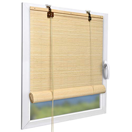 Sol Royal Bambusrollo 100 x 160cm SolDecor B86 - Sichtschutz Fenster Rollo Ohne Bohren - Raffrollo Bambus Inkl Klemmfix Träger - Holzrollo Natur mit Kindersicherheitsclip - Natur von Sol Royal