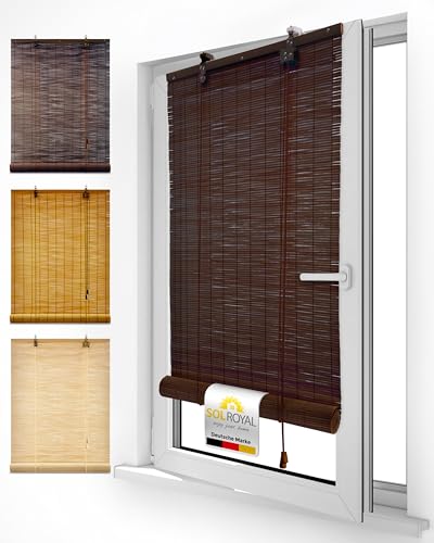 Sol Royal Bambusrollo 80 x 160cm SolDecor B86 - Sichtschutz Fenster Rollo Ohne Bohren - Raffrollo Bambus Inkl Klemmfix Träger - Holzrollo Natur mit Kindersicherheitsclip - Braun Sol Royal Bambusrollo 80 x 160cm SolDecor B86 - Sichtschutz Fenster Rollo Ohne Bohren - Raffrollo Bambus Inkl Klemmfix Träger - Holzrollo Natur mit Kindersicherheitsclip - Braun von Sol Royal