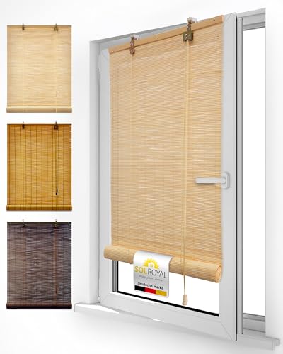 Sol Royal Bambusrollo 80 x 160cm SolDecor B86 - Sichtschutz Fenster Rollo Ohne Bohren - Raffrollo Bambus Inkl Klemmfix Träger - Holzrollo Natur mit Kindersicherheitsclip - Natur Sol Royal Bambusrollo 80 x 160cm SolDecor B86 - Sichtschutz Fenster Rollo Ohne Bohren - Raffrollo Bambus Inkl Klemmfix Träger - Holzrollo Natur mit Kindersicherheitsclip - Natur von Sol Royal
