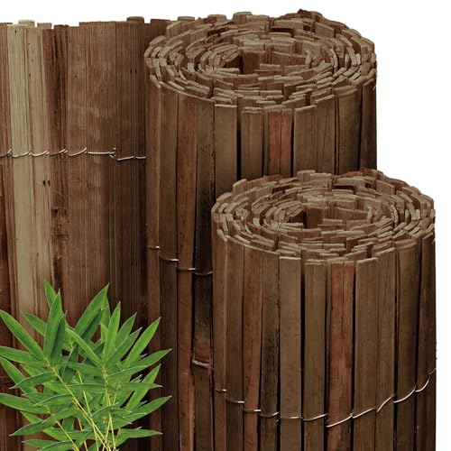 Sol Royal Dunkelbrauner Split Bambus Sichtschutz 80x600 cm – Sichtschutz Bambus Zaun Bambusmatte Gartensichtschutz Balkon Sichtschutzzaun – Natursichtschutz Witterungsbeständig B55 von Sol Royal