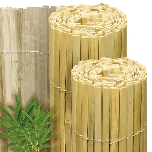 Sol Royal Hell Glänzender Split Bambus Sichtschutz 200x600 cm – Sichtschutz Bambus Zaun Bambusmatte Gartensichtschutz Balkon Sichtschutzzaun – Natursichtschutz Witterungsbeständig B33 von Sol Royal