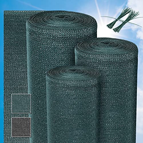 Sol Royal Schattennetz 25m x 1,6m Schattiergewebe 165g/m² – Blickdichter Sonnenschutz mit UV-Schutz & Kabelbinder für einfache Befestigung – HDPE Sichtschutz Garten Grün für Gewächshaus & Zaun SG80 von Sol Royal