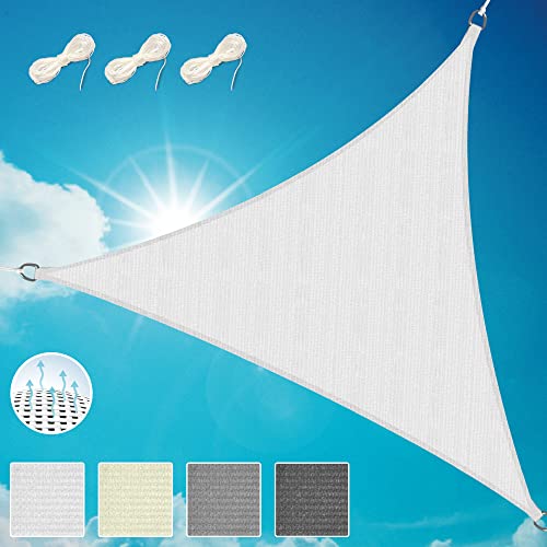 Sol Royal SolVision HS9 - Sonnensegel dreieckig 3x3x3 m HDPE Atmungsaktiv & UV Schutz Sonnenschutz für Terrasse, Balkon, Pool und Garten – Sonnensegel 300x300x300 cm Schattennetz Weiß von Sol Royal