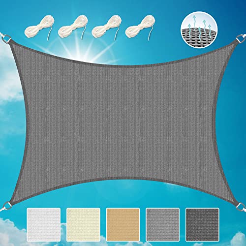 Sol Royal Sonnensegel rechteckig 2x3m Wasserdurchlässig HDPE Atmungsaktiver Balkon Terrasse Segeltuch UV Sonnenschutz Segel Garten Pool Camping Anthrazit – Shade Sails HS9 von Sol Royal