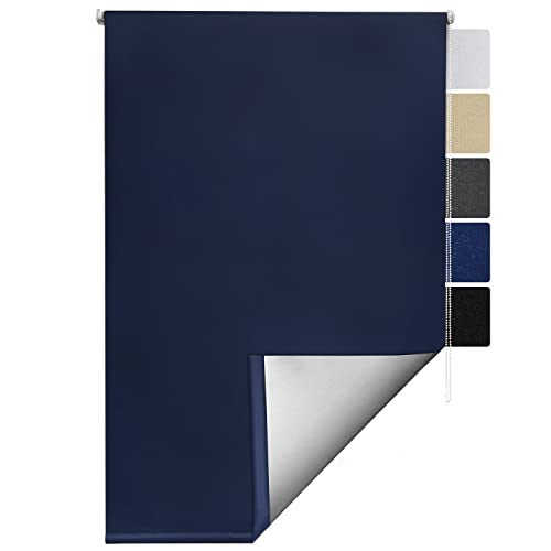 Sol Royal Thermorollo SolReflect T42 Verdunkelungsrollo 100x160 cm Rollo Blau - Rollos für Fenster ohne Bohren mit Thermobeschichtung - Wärmeschutzrollo Thermo Rollo zum Klemmen, Klemmfix Rollo von Sol Royal