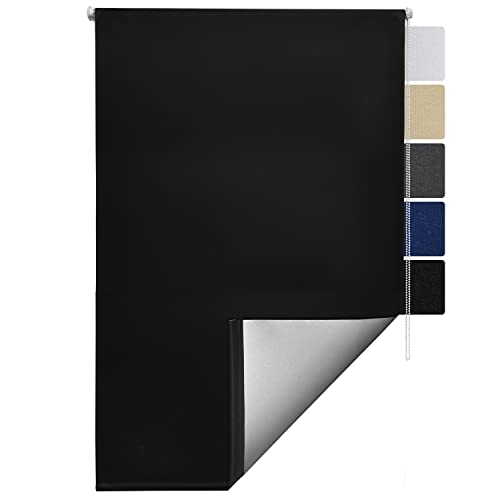 Sol Royal Thermorollo SolReflect T42 Verdunkelungsrollo 100x160 cm Rollo Schwarz - Rollos für Fenster ohne Bohren mit Thermobeschichtung - Wärmeschutzrollo Thermo Rollo zum Klemmen, Klemmfix Rollo von Sol Royal