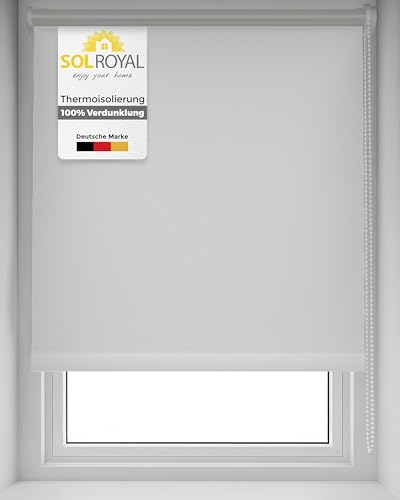 Sol Royal Thermorollo SolReflect T42 Verdunkelungsrollo 80x160 cm Rollo Weiß - Rollos für Fenster ohne Bohren mit Thermobeschichtung - Wärmeschutzrollo Thermo Rollo zum Klemmen, Klemmfix Rollo von Sol Royal