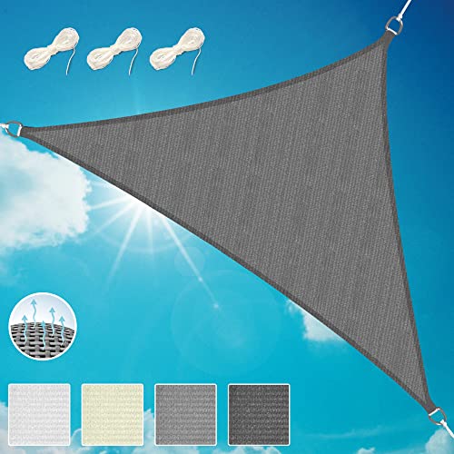 Sol Royal Sonnensegel dreieckig 7x5x5m Wasserdurchlässig HDPE Atmungsaktiver Balkon Terrasse Segeltuch UV Sonnenschutz Segel Garten Pool Camping Anthrazit – Shade Sails HS9 von Sol Royal