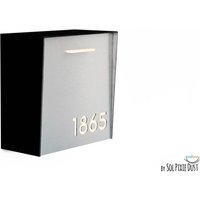 Briefkasten Mit Aluminiumbürste Silber Gesicht, Schwarzer Körper Und Beige Acryl Nummer, Modernes Design, Benutzerdefinierte Mailbox, Wandmontierte von SolPixieDust