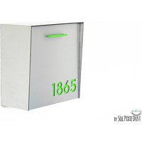 Briefkasten Mit Aluminiumbürste Silber Gesicht Und Körper Hellgrüner Acryl Nummer, Modernes Design, Benutzerdefinierte Wand Mailbox Mailnest Typ 1 von SolPixieDust