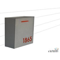 Briefkasten Mit Beton Gesicht | Tür, Aluminium Körper Und Rotem Acryl, Modernes Design, Benutzerdefinierte Mailbox, Wand Mailnest Typ 1 von SolPixieDust