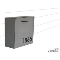 Briefkasten Mit Beton Gesicht | Tür, Aluminium Körper Und Schwarze Acryl Nummer, Modernes Design Benutzerdefinierte Mailbox Wand Mailnest Typ 1 von SolPixieDust