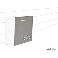 Briefkasten Mit Betonfläche | Tür, Weißem Aluminiumkörper Und Acryl, Modernes Design, Benutzerdefinierter Briefkasten, An Der Wand Befestigter Typ 1 von SolPixieDust