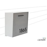 Briefkasten Mit Betongesicht | Tür, Gebürstetem Aluminiumkorpus Und Schwarzem Acryl, Moderner Stil, Benutzerdefinierter Briefkasten, An Der Wand von SolPixieDust