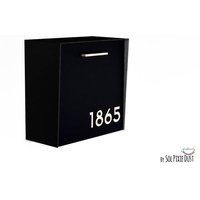 Briefkasten Mit Schwarzem Gesicht Und Körper Aus Aluminium Beigen Acrylzahlen, Modernes Design, Benutzerdefinierter Briefkasten, An Der Wand von SolPixieDust