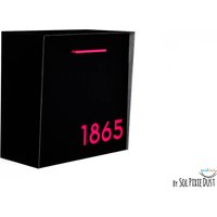 Briefkasten Mit Schwarzem Gesicht Und Körper Aus Aluminium Rosa Acrylzahlen, Modernes Design, Benutzerdefinierter Briefkasten, An Der Wand von SolPixieDust