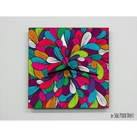 Bunte Blume Blooming Abstraktes Nahtloses Muster Wanduhr von SolPixieDust