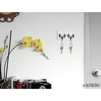 Deer Caribou Horn Silhouette Schlüsselhalter - Set Mit 2 Schlüsselanhängern Deer Caribou Horn Silhouette Schlüsselhalter - Set Mit 2 Schlüsselanhängern von SolPixieDust