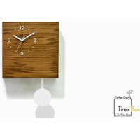 Hölzerne Zeit Box Uhr - Geheimfach Dunkle Eiche Lack Pendeluhr Stille Analog Housewarming Geschenk Familien Idee von SolPixieDust