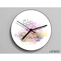 Life Is Like A Riding Bicycle Quote Wall Clock Life Is Like A Riding Bicycle Quote Wall Clock von SolPixieDust