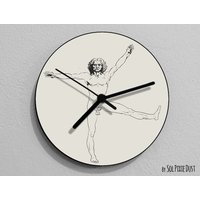 Lustiger Vitruvian Mann 1, Leonardo Da Vinci, Anatomie, Vinci Zeichnung, Da Illustration, - Wanduhr von SolPixieDust