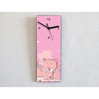 Mädchen Rosa Teddybär - Wanduhr Mädchen Rosa Teddybär - Wanduhr von SolPixieDust