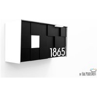 Mailbox Mit 3D-Schwarz-Acryl-Gesicht, Aluminium-Weiß-Körper Und Weißen Zahlen, Benutzerdefinierte Mailbox, Modernes Design, An Der Wand Befestigte Mailbox Mit 3D-Schwarz-Acryl-Gesicht, Aluminium-Weiß-Körper Und Weißen Zahlen, Benutzerdefinierte Mailbox, Modernes Design, An Der Wand Befestigte von SolPixieDust