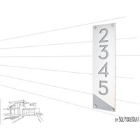 Moderne Hausnummern, Alucobond Mit Grau Acryl - Vertikal 3 Hausadresse Schild Türnummer von SolPixieDust