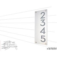 Moderne Hausnummern, Alucobond Mit Grauem Acryl - Vertikal 2 Hausadresse Schild Türnummer von SolPixieDust