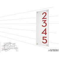 Moderne Hausnummern, Alucobond Mit Rotem Acryl - Vertikal 2 Hausadresse Schild Türnummer von SolPixieDust
