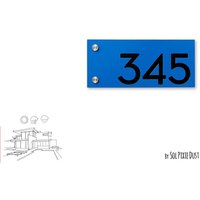 Moderne Hausnummern, Blaue Alucobond Mit Schwarzer Acryl - Hausnummer Schild Moderne Hausnummern, Blaue Alucobond Mit Schwarzer Acryl - Hausnummer Schild von SolPixieDust