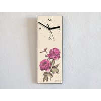 Pfingstrose Blumen - Wanduhr von SolPixieDust