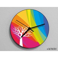 Regenbogen Eukalyptus Baum Wanduhr von SolPixieDust