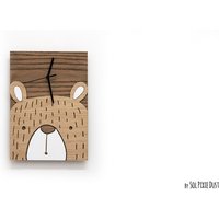 Süßer Teddy - Wanduhr Aus Holz Und Acryl Kinderzimmer Jugendzimmer Babyzimmer von SolPixieDust