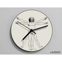 Vitruvian Man , Leonardo Da Vinci, Anatomie, Vinci Zeichnung, Da Illustration, - Wanduhr von SolPixieDust