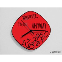 Was Auch Immer I'm Late Filled/Oval Red - Wanduhr Was Auch Immer I'm Late Filled/Oval Red - Wanduhr von SolPixieDust