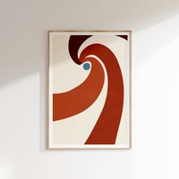 Sol Swirl Print | Ohne Text | Retro Wand Kunst Formen Drucken Wandkunst Abstrakte Giclée Kunstdruck Von Den 1970Ern Inspirierter von SolStudioLondon