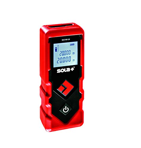 SOLA Vector 20 Laser-Entfernungsmesser 20 m - Laser-Messgerät für schnelle, unkomplizierte Messungen - einfacher und handlicher Distanzmesser - Laser Messgerät mit 2 Messfunktionen - IP42 von Sola