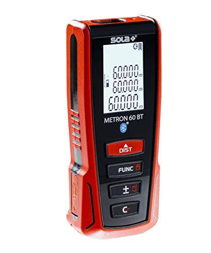 SOLA METRON 60 BT - Laser Entfernungsmesser 60m – Distanzmesser Laser mit Bluetooth Datentransfer - Laser Messgerät mit 9 Messfunktionen und Li-Ion Akku – IP54 SOLA METRON 60 BT - Laser Entfernungsmesser 60m – Distanzmesser Laser mit Bluetooth Datentransfer - Laser Messgerät mit 9 Messfunktionen und Li-Ion Akku – IP54 von Sola