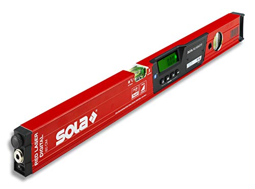 SOLA - RED 60 laser digital - digitale Laser-Wasserwaage mit Bluetooth - Wasserwaage digital mit LCD - Fernsteuerung über Smartphone und App - Neigungsmesser digital mit Laser - IP65 von Sola