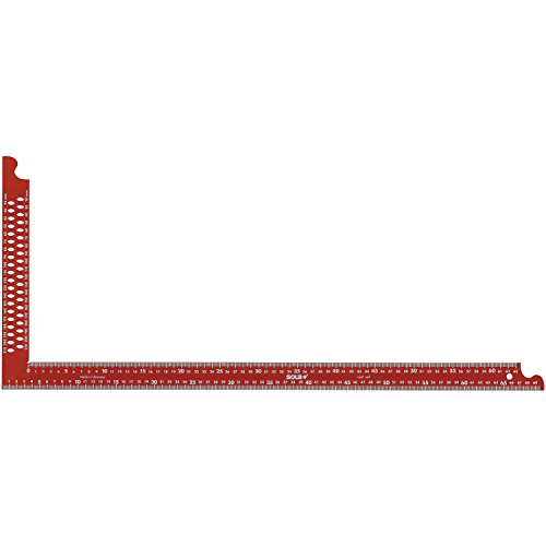 SOLA Zimmermannswinkel ZWCA mit Anreißlöcher Schienenlänge 1000 mm, rot, 56132401 von Sola