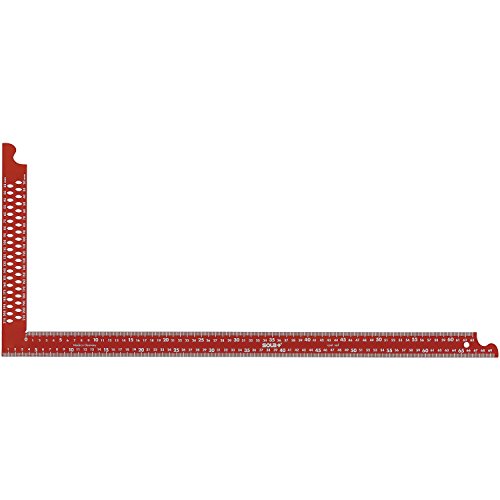 SOLA Zimmermannswinkel ZWCA mit Anreißlöcher Schienenlänge 600 mm, rot, 56132001 von Sola