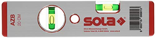 Sola 1010101 Alu-Wasserwaage"AZB 20" 20 cm in rot, 200 mm von Sola