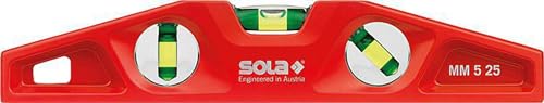 Sola 1331201 Alu-Guss-Magnet-Wasserwaage "mm 5 25" cm in rot von Sola