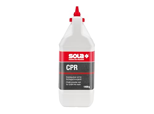 Sola CPR Schlagschnur-Kreide Rot - Füllmenge 1400 g - Schlagschnur-Pulver Rot, Ersatz-Kreide für Schlagschnur - beste Hafteigenschaften - widerstandsfähig bei Regen und Wind - schwer entfernbar Sola CPR Schlagschnur-Kreide Rot - Füllmenge 1400 g - Schlagschnur-Pulver Rot, Ersatz-Kreide für Schlagschnur - beste Hafteigenschaften - widerstandsfähig bei Regen und Wind - schwer entfernbar von Sola
