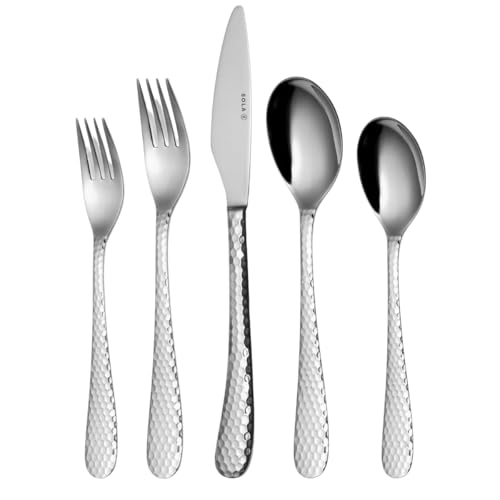 Sola Lima Besteck Set - 8 Personen Essbesteck - 70 Teilig, 18/10 Rostfreiem Stahl - Robustes & Elegantes Design - Tafelbesteck - Spülmaschinenfest - Set mit Messern, Gabel, Löffel & mehr von Sola